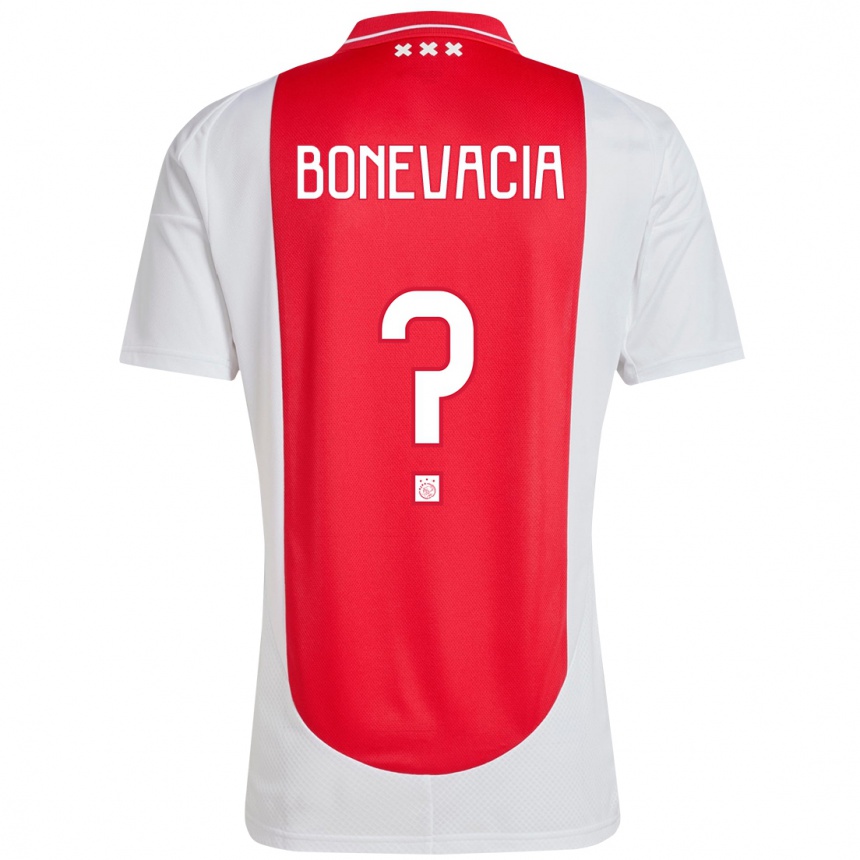 ילדים כדורגל Giuliano Bonevacia #0 אדום לבן ג'רזי ביתית 2024/25