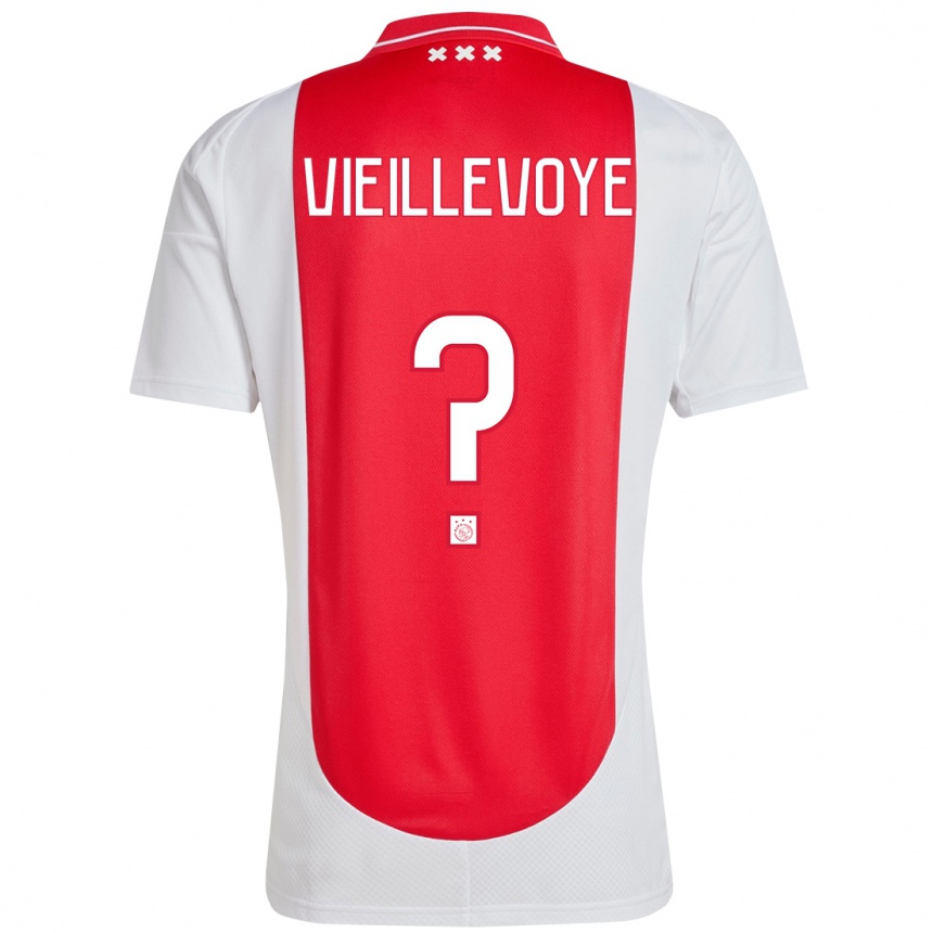 ילדים כדורגל Luka Vieillevoye #0 אדום לבן ג'רזי ביתית 2024/25