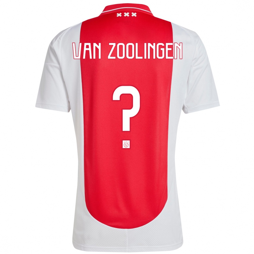 ילדים כדורגל Glenn Van Zoolingen #0 אדום לבן ג'רזי ביתית 2024/25