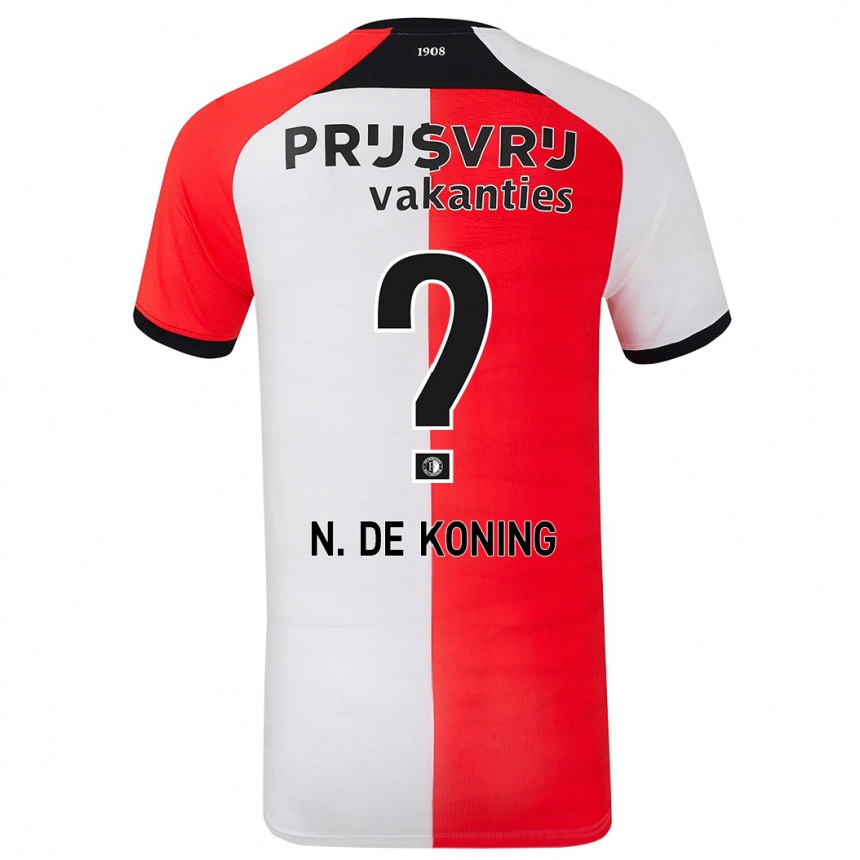 ילדים כדורגל Nick De Koning #0 אדום לבן ג'רזי ביתית 2024/25