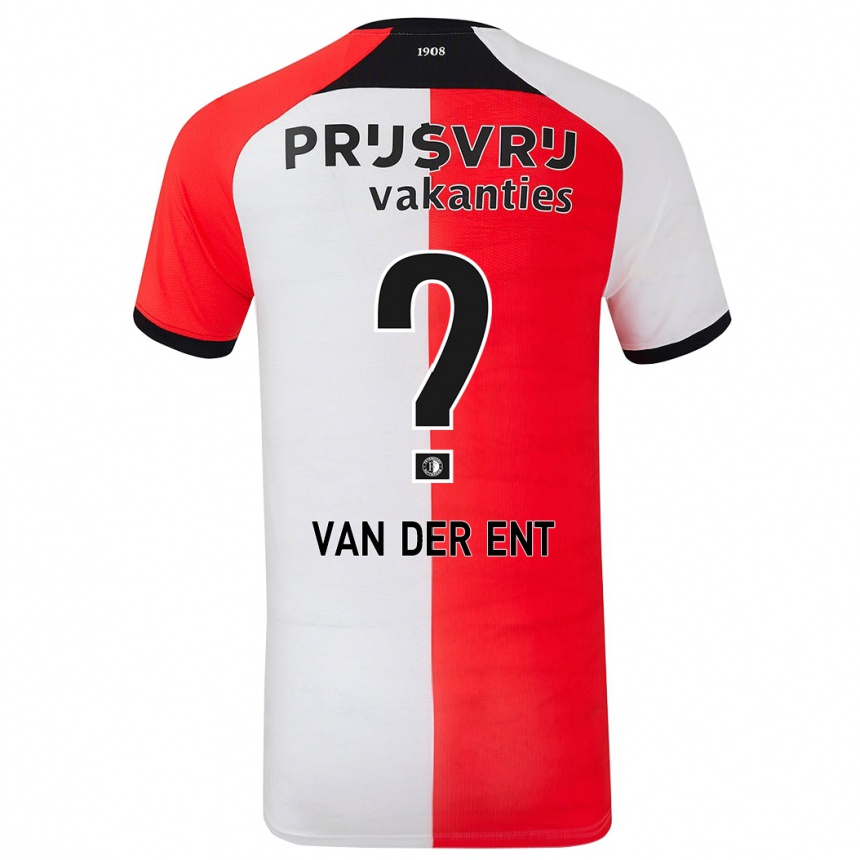 ילדים כדורגל Teun Van Der Ent #0 אדום לבן ג'רזי ביתית 2024/25
