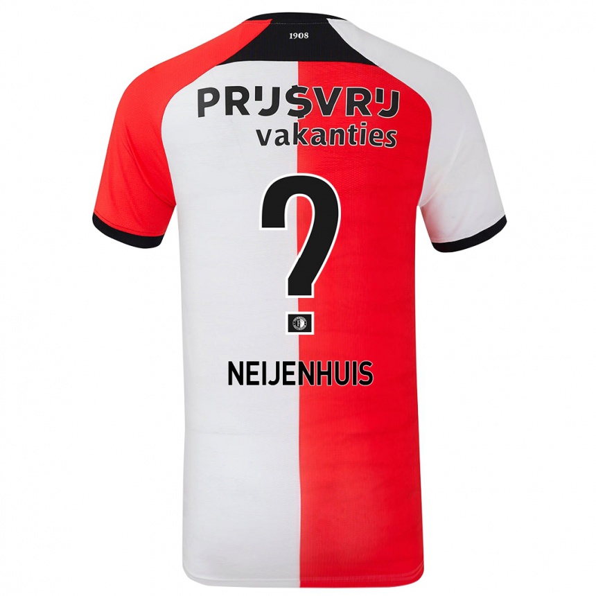 ילדים כדורגל Kelvin Neijenhuis #0 אדום לבן ג'רזי ביתית 2024/25