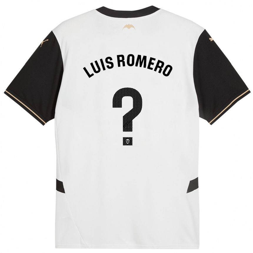 ילדים כדורגל Luis Romero #0 לבן שחור ג'רזי ביתית 2024/25