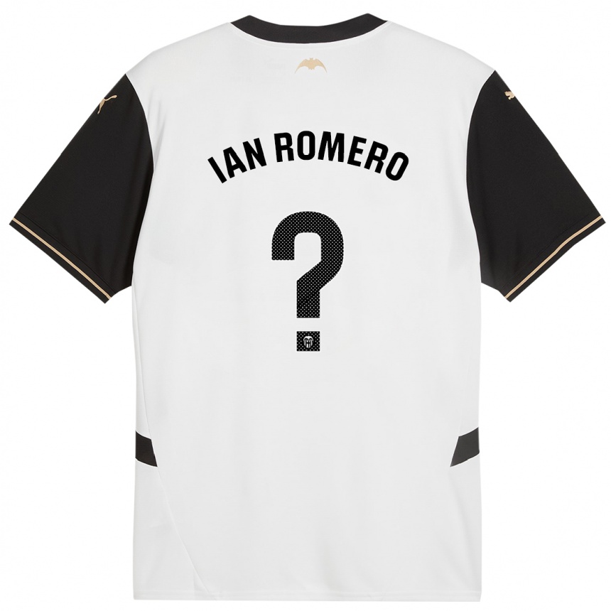 ילדים כדורגל Ian Romero #0 לבן שחור ג'רזי ביתית 2024/25