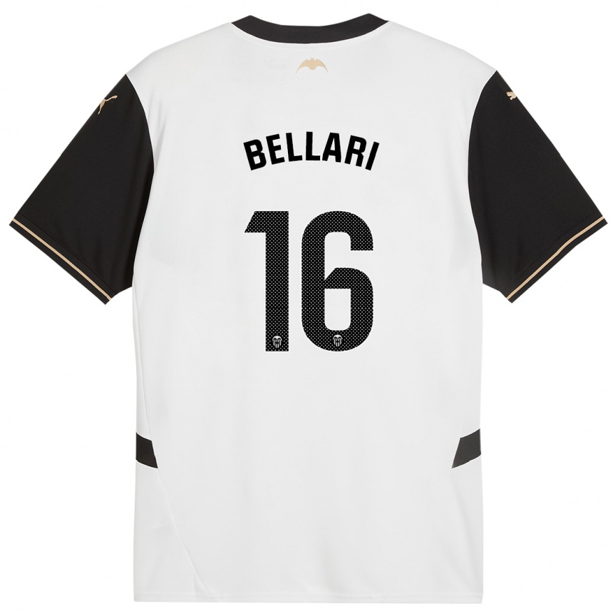ילדים כדורגל Hamza Bellari #16 לבן שחור ג'רזי ביתית 2024/25