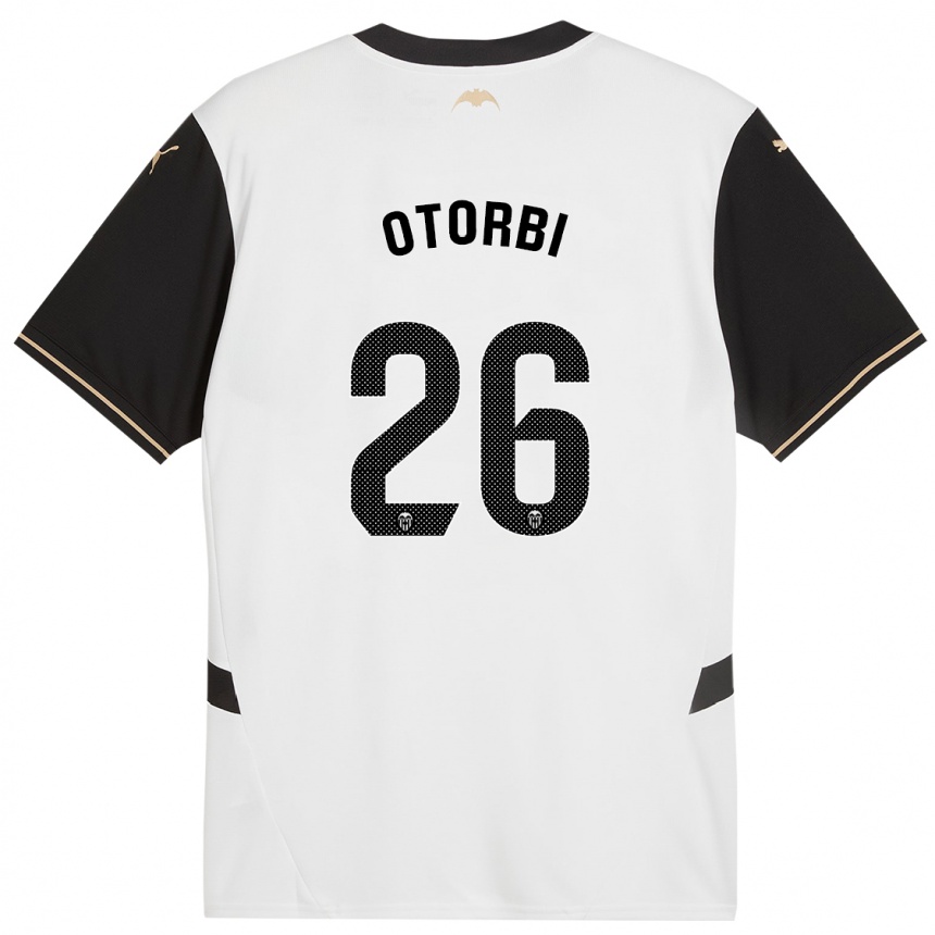 ילדים כדורגל David Otorbi #26 לבן שחור ג'רזי ביתית 2024/25