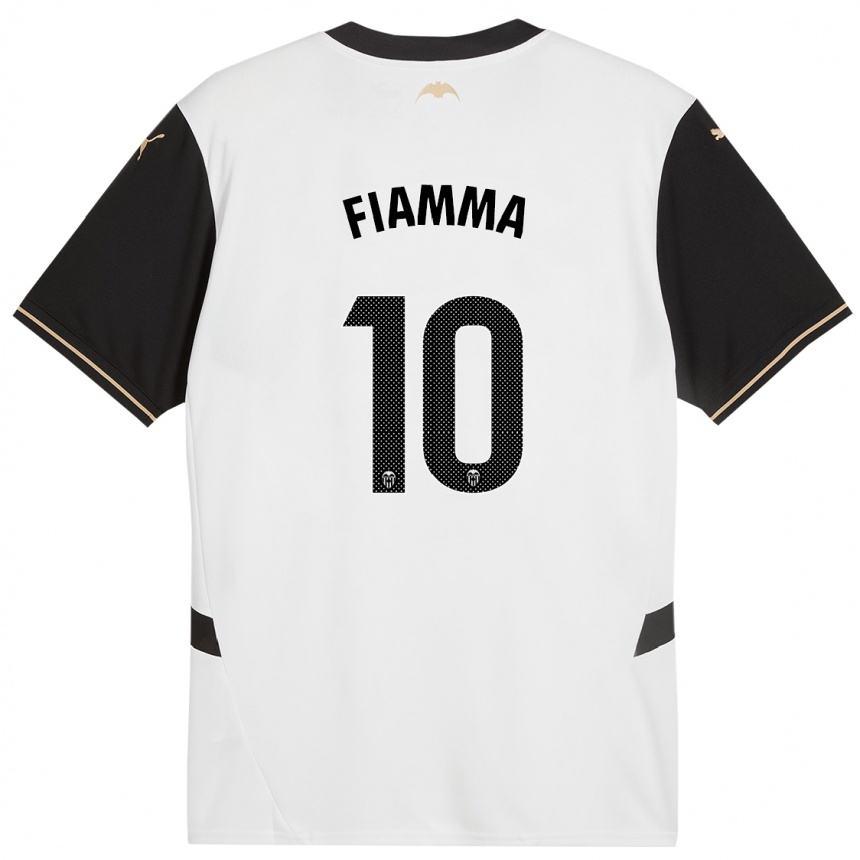 ילדים כדורגל Fiamma #10 לבן שחור ג'רזי ביתית 2024/25