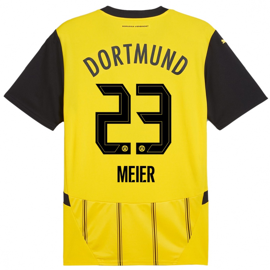 ילדים כדורגל Maximilian Meier #23 צהוב שחור ג'רזי ביתית 2024/25