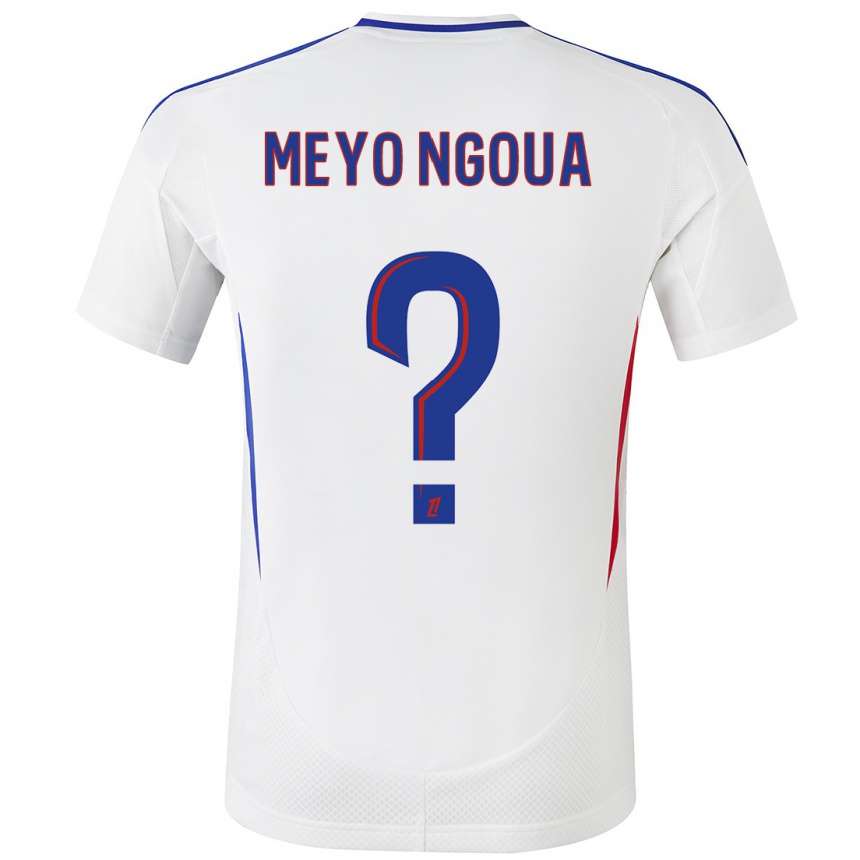 ילדים כדורגל Bryan Meyo Ngoua #0 לבן כחול ג'רזי ביתית 2024/25