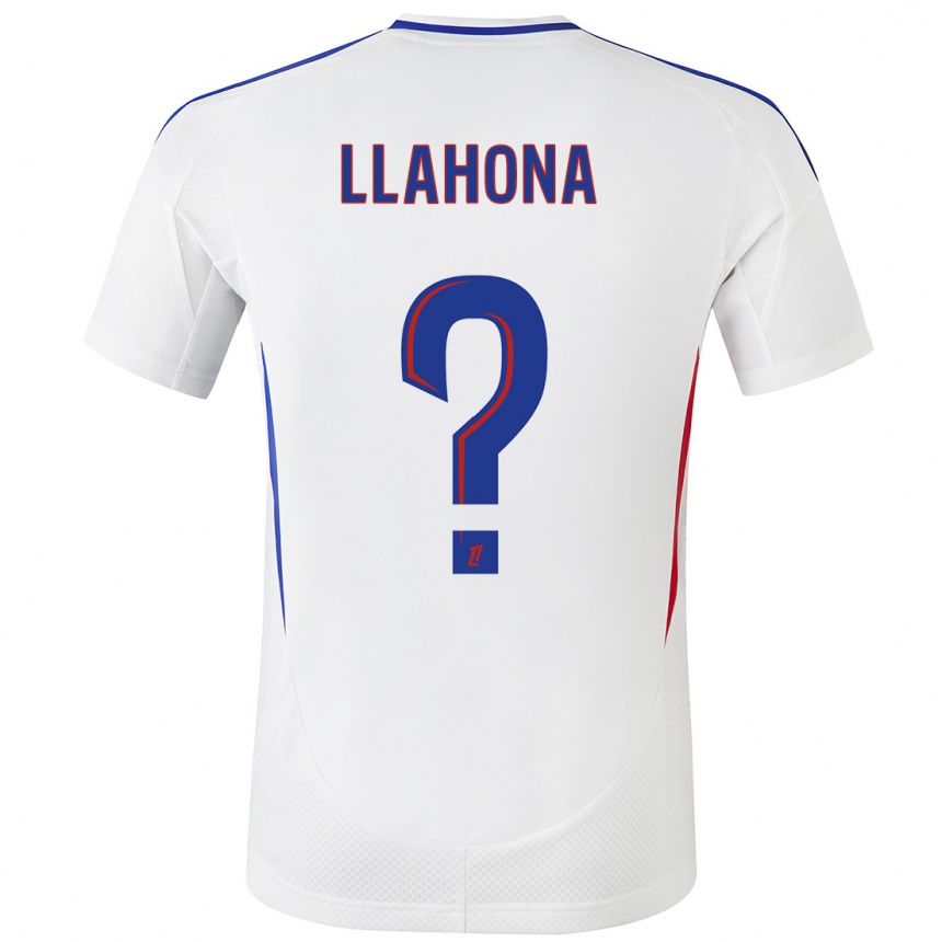 ילדים כדורגל Yann Llahona #0 לבן כחול ג'רזי ביתית 2024/25