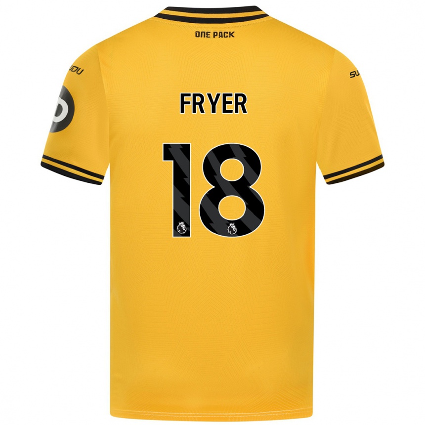 ילדים כדורגל Hannah Fryer #18 צָהוֹב ג'רזי ביתית 2024/25