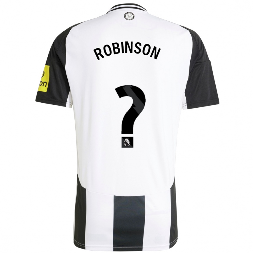 ילדים כדורגל Charlie Robinson #0 לבן שחור ג'רזי ביתית 2024/25