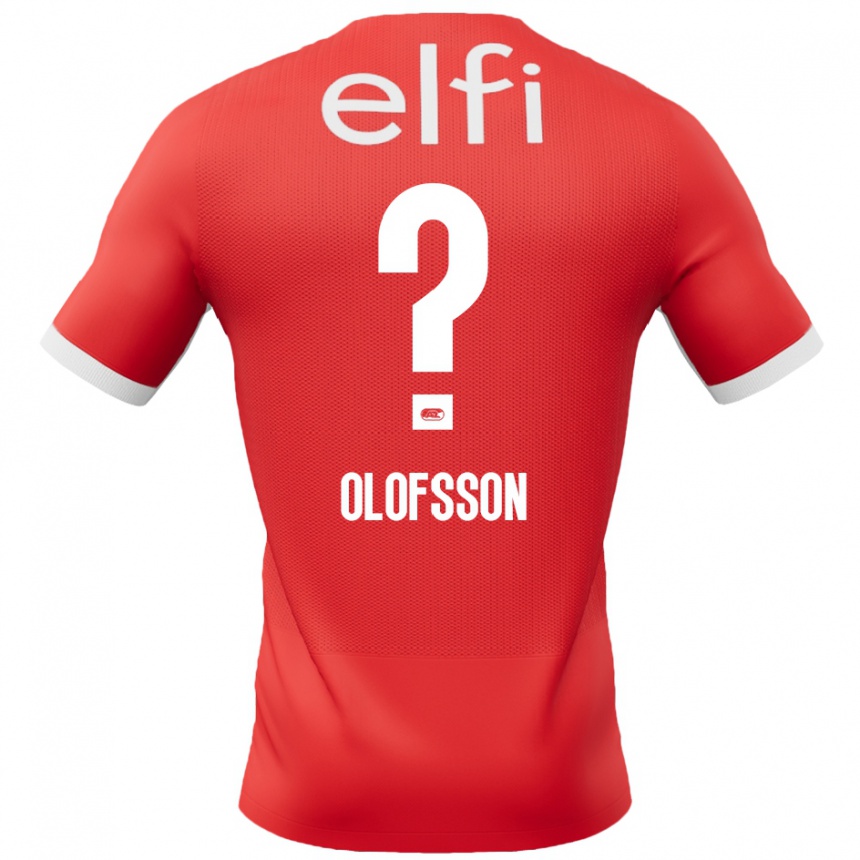 ילדים כדורגל Wilmer Olofsson #0 אדום לבן ג'רזי ביתית 2024/25