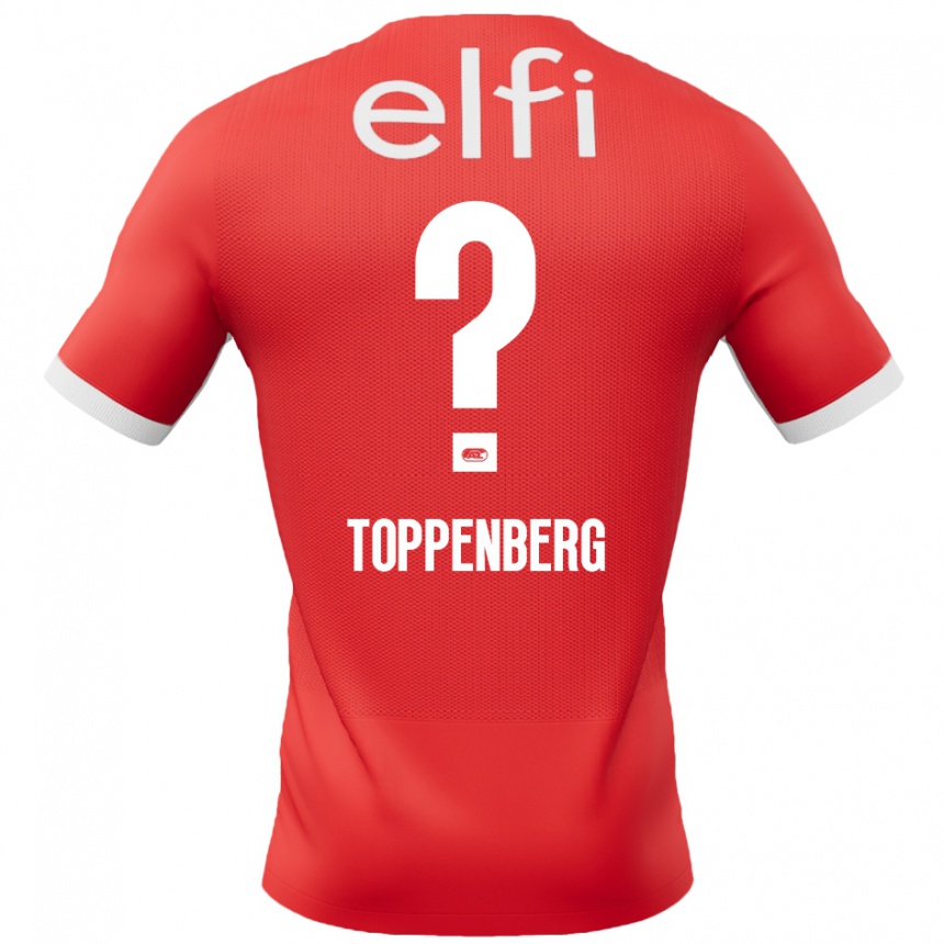 ילדים כדורגל Kevin Toppenberg #0 אדום לבן ג'רזי ביתית 2024/25