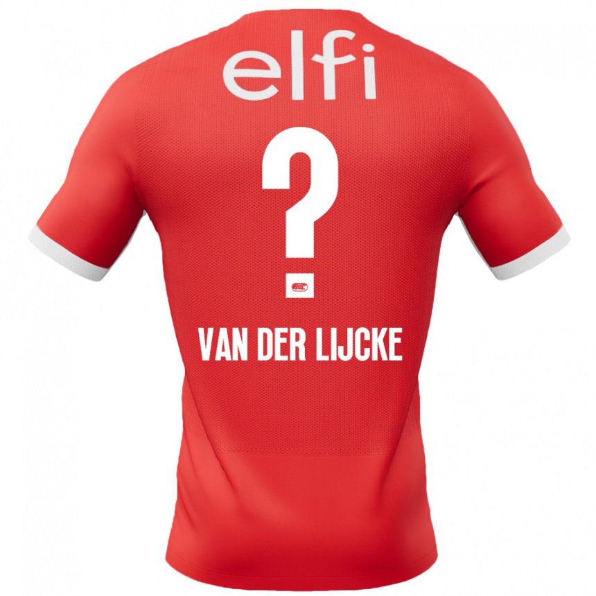 ילדים כדורגל Donny Van Der Lijcke #0 אדום לבן ג'רזי ביתית 2024/25