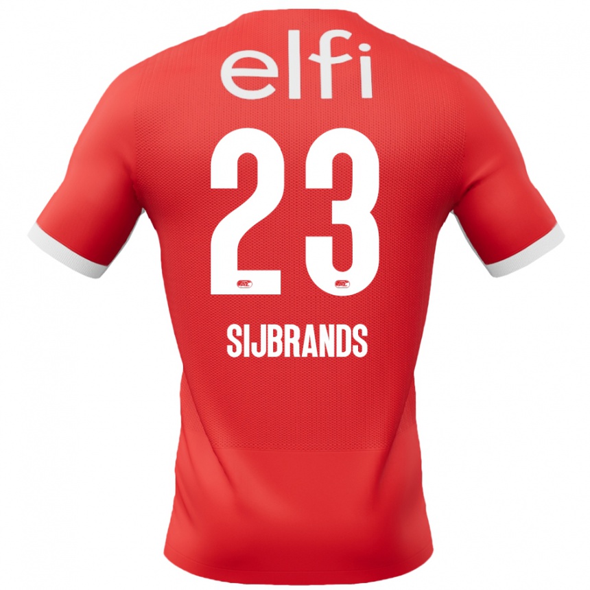 ילדים כדורגל Julian Sijbrands #23 אדום לבן ג'רזי ביתית 2024/25