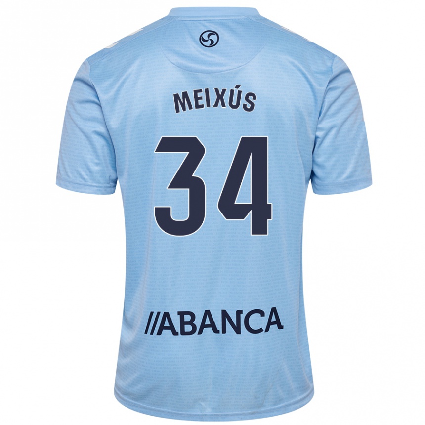 ילדים כדורגל Pablo Meixús #34 שמיים כחולים ג'רזי ביתית 2024/25