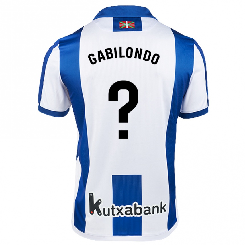 ילדים כדורגל מחקר Gabilondo #0 לבן כחול ג'רזי ביתית 2024/25