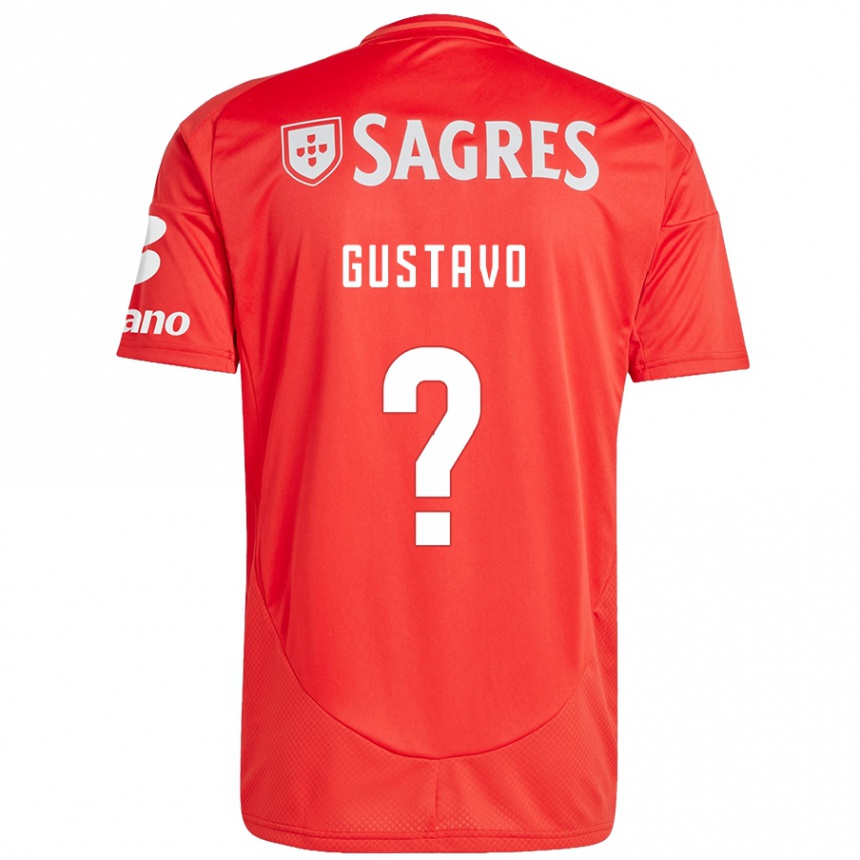 ילדים כדורגל Gustavo Ferreira #0 אדום לבן ג'רזי ביתית 2024/25