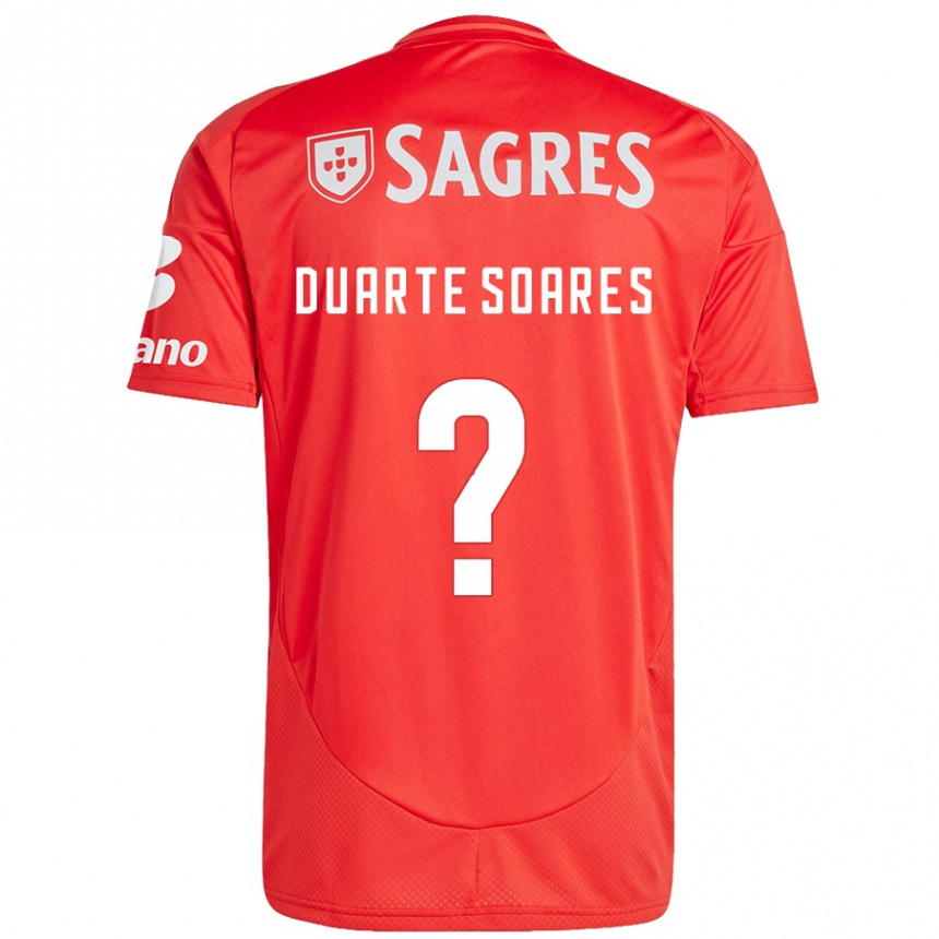 ילדים כדורגל Duarte Soares #0 אדום לבן ג'רזי ביתית 2024/25