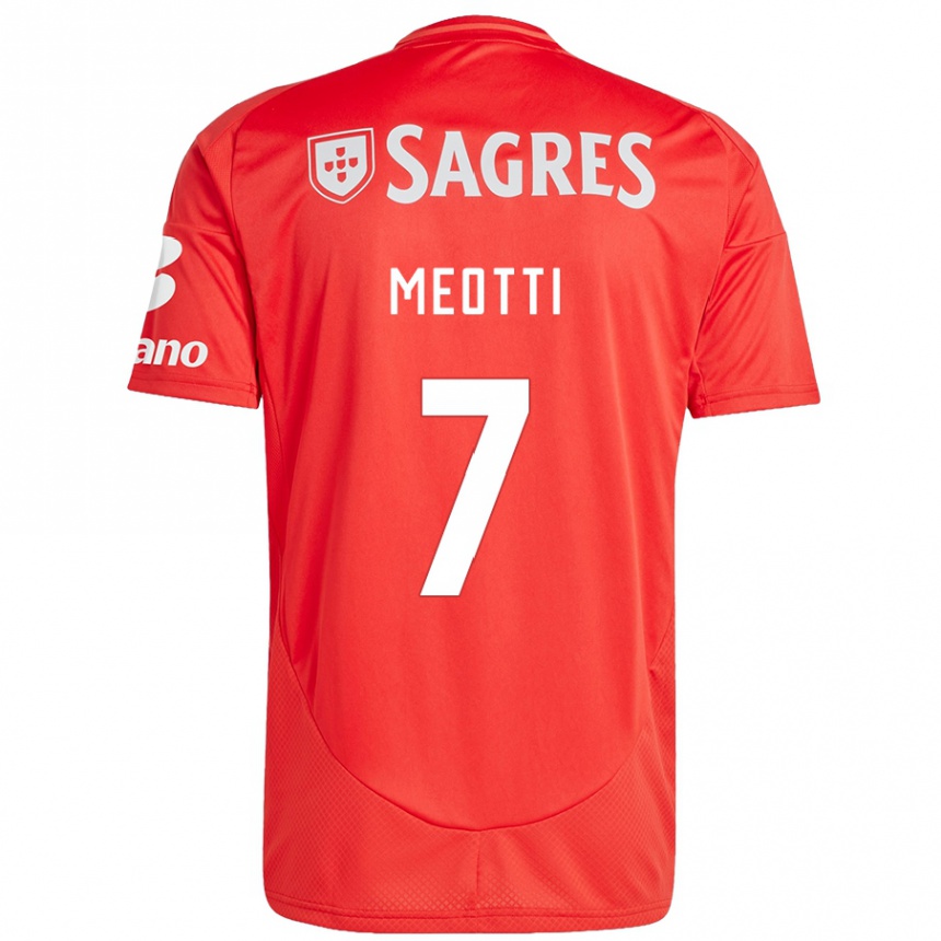 ילדים כדורגל Carlos Meotti #7 אדום לבן ג'רזי ביתית 2024/25
