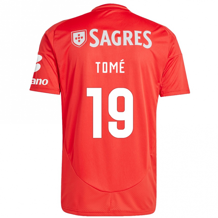 ילדים כדורגל Olivio Tomé #19 אדום לבן ג'רזי ביתית 2024/25