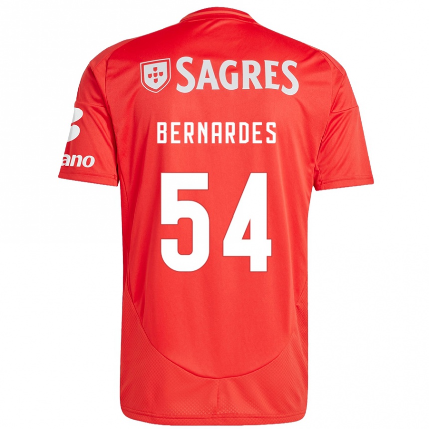 ילדים כדורגל Bernardes #54 אדום לבן ג'רזי ביתית 2024/25