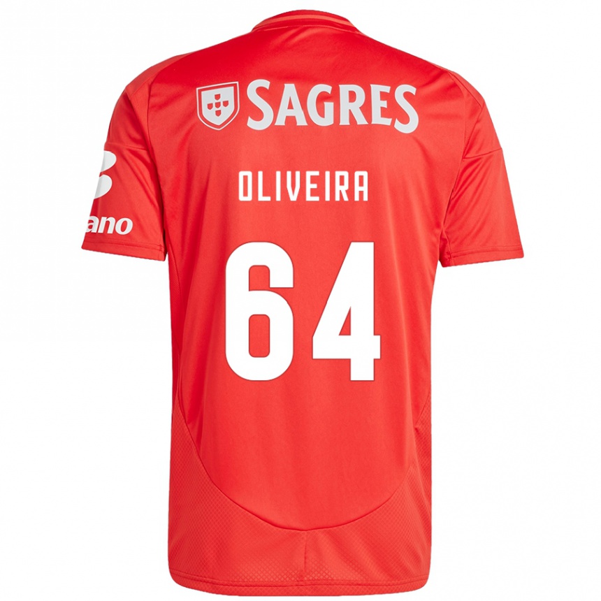 ילדים כדורגל Gonçalo Oliveira #64 אדום לבן ג'רזי ביתית 2024/25