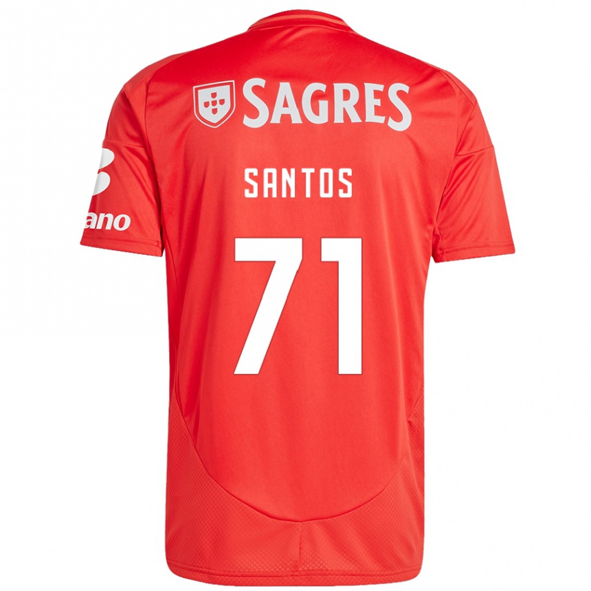 ילדים כדורגל Leandro Santos #71 אדום לבן ג'רזי ביתית 2024/25