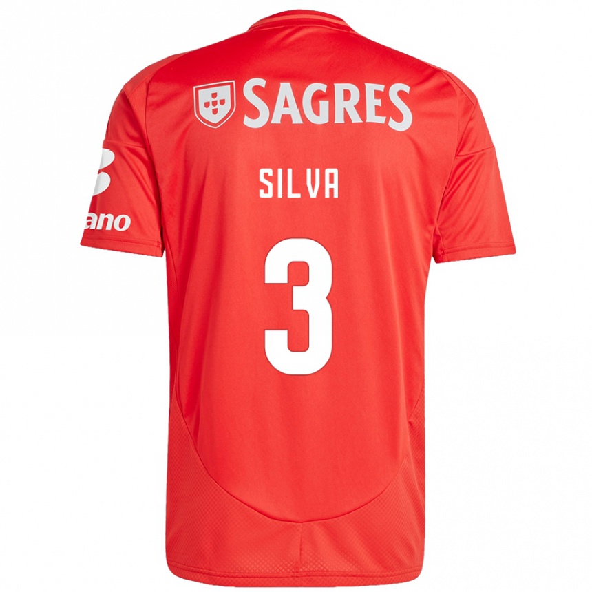 ילדים כדורגל Joana Silva #3 אדום לבן ג'רזי ביתית 2024/25