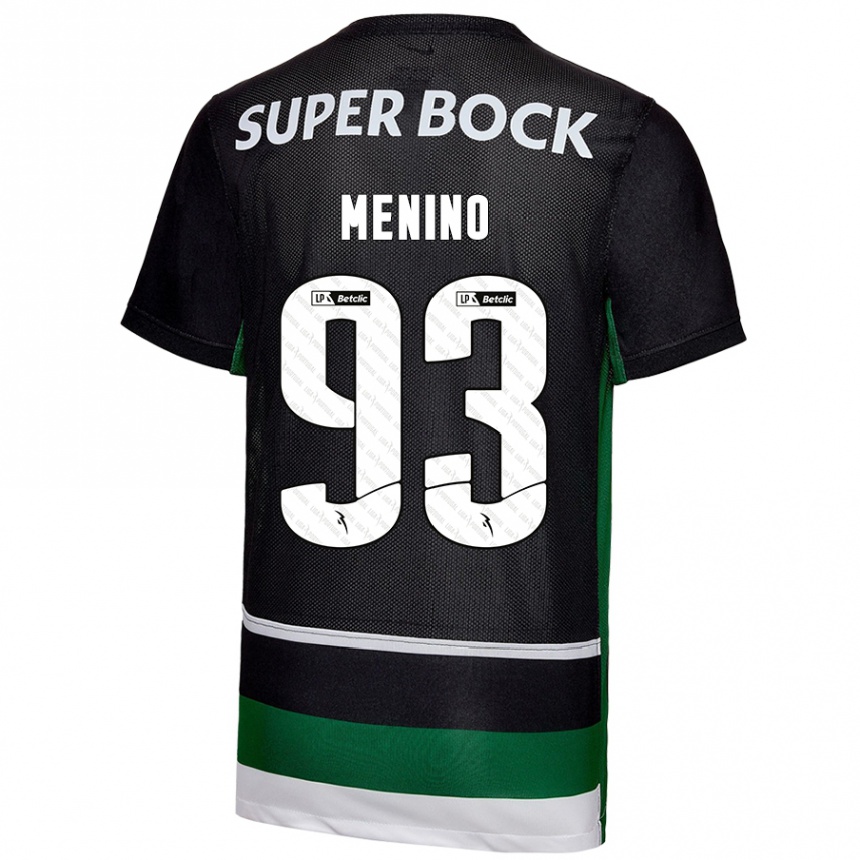 ילדים כדורגל מיגל מנינו #93 שחור לבן ירוק ג'רזי ביתית 2024/25