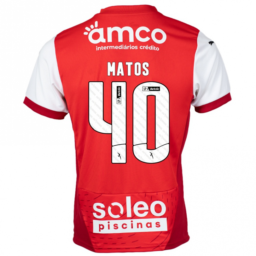 ילדים כדורגל João Matos #40 אדום לבן ג'רזי ביתית 2024/25