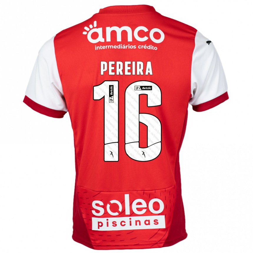 ילדים כדורגל Catarina Pereira #16 אדום לבן ג'רזי ביתית 2024/25