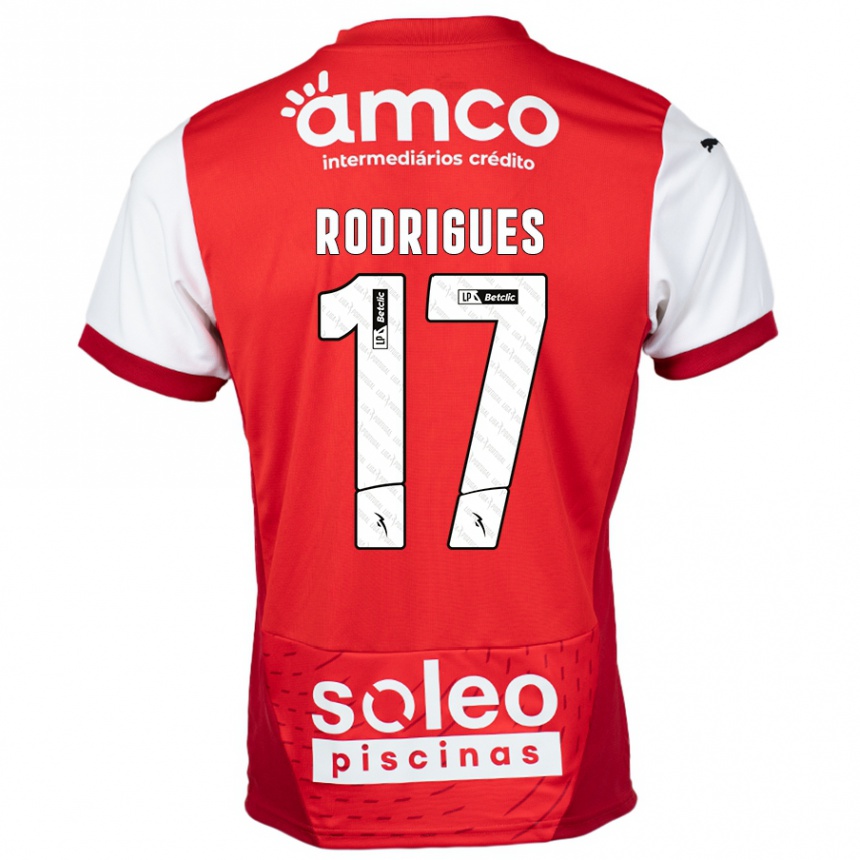 ילדים כדורגל Tânia Rodrigues #17 אדום לבן ג'רזי ביתית 2024/25