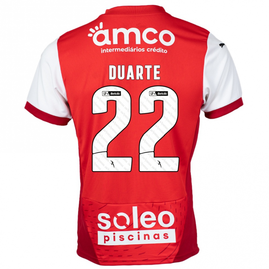 ילדים כדורגל Vânia Duarte #22 אדום לבן ג'רזי ביתית 2024/25