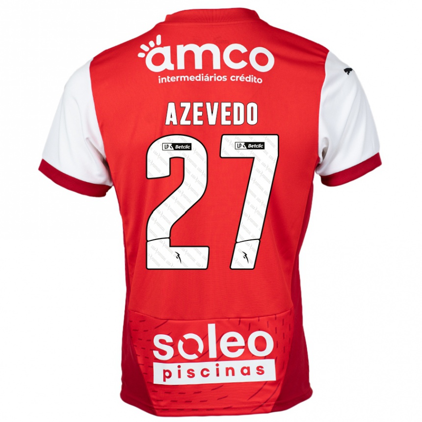 ילדים כדורגל Mariana Azevedo #27 אדום לבן ג'רזי ביתית 2024/25
