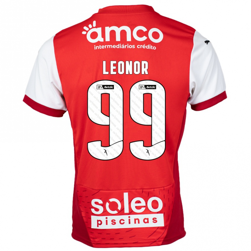 ילדים כדורגל Maria Leonor #99 אדום לבן ג'רזי ביתית 2024/25