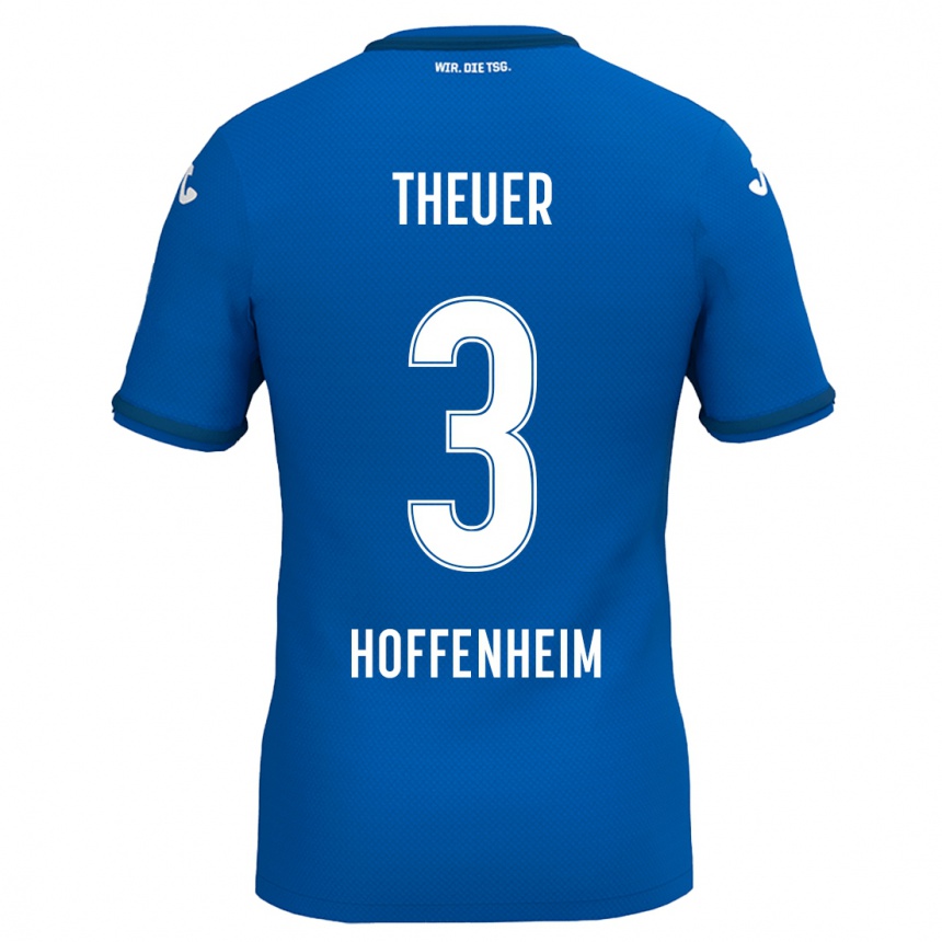 ילדים כדורגל Maximilian Theuer #3 כחול רויאל ג'רזי ביתית 2024/25