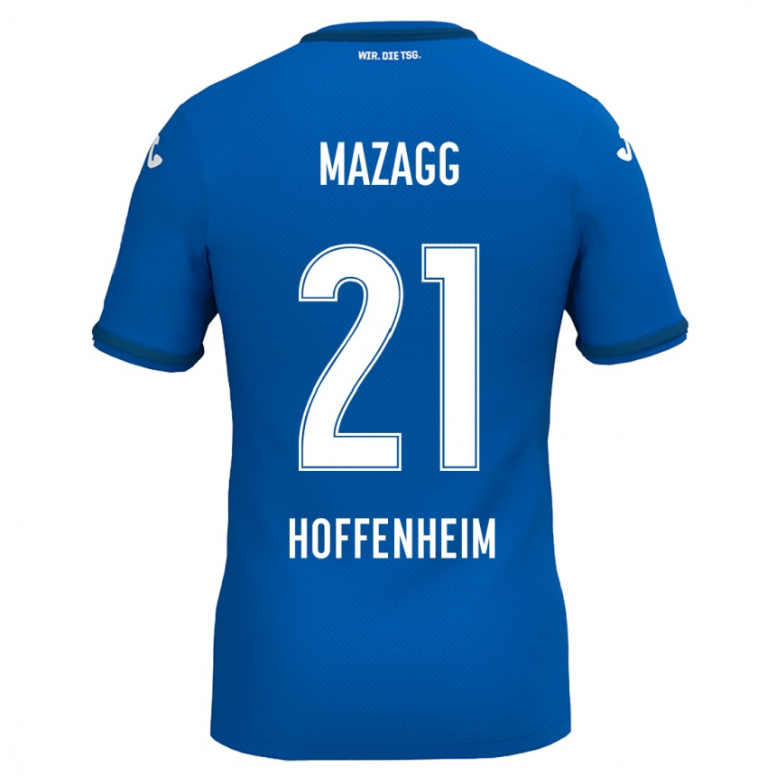ילדים כדורגל Lukas Mazagg #21 כחול רויאל ג'רזי ביתית 2024/25