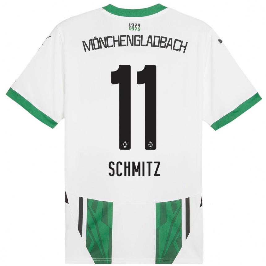 ילדים כדורגל Louisa Schmitz #11 ירוק לבן ג'רזי ביתית 2024/25