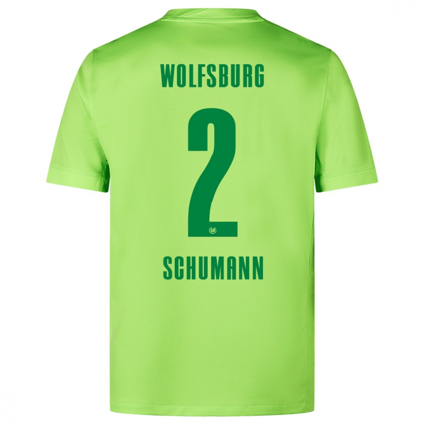 ילדים כדורגל Anton Schumann #2 ירוק ניאון ג'רזי ביתית 2024/25
