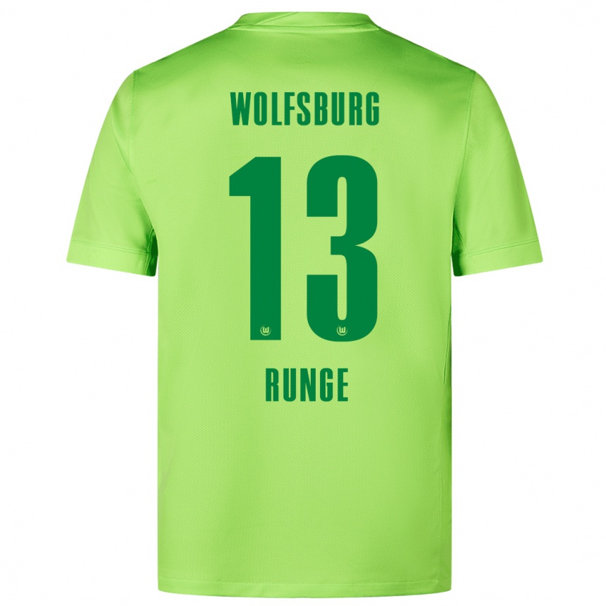 ילדים כדורגל Mads Runge #13 ירוק ניאון ג'רזי ביתית 2024/25