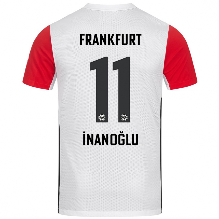 ילדים כדורגל Kaan İnanoğlu #11 אדום לבן ג'רזי ביתית 2024/25