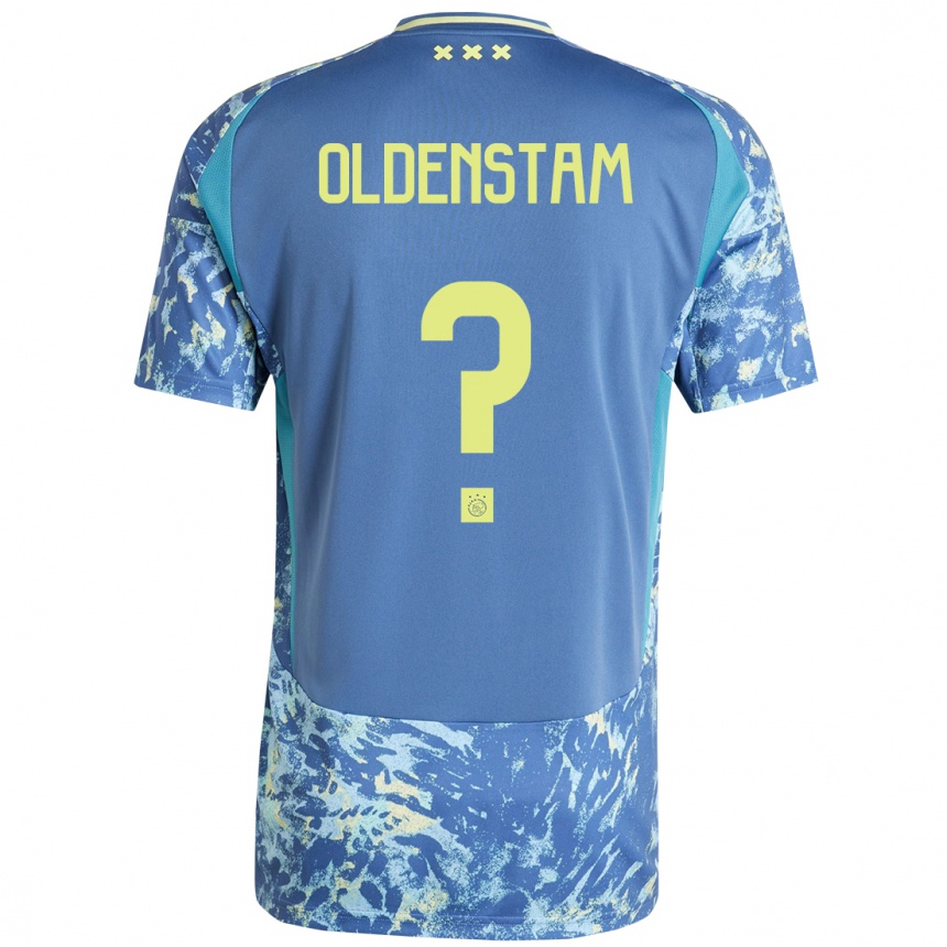 ילדים כדורגל Lyfe Oldenstam #0 אפור כחול צהוב הרחק ג'רזי 2024/25