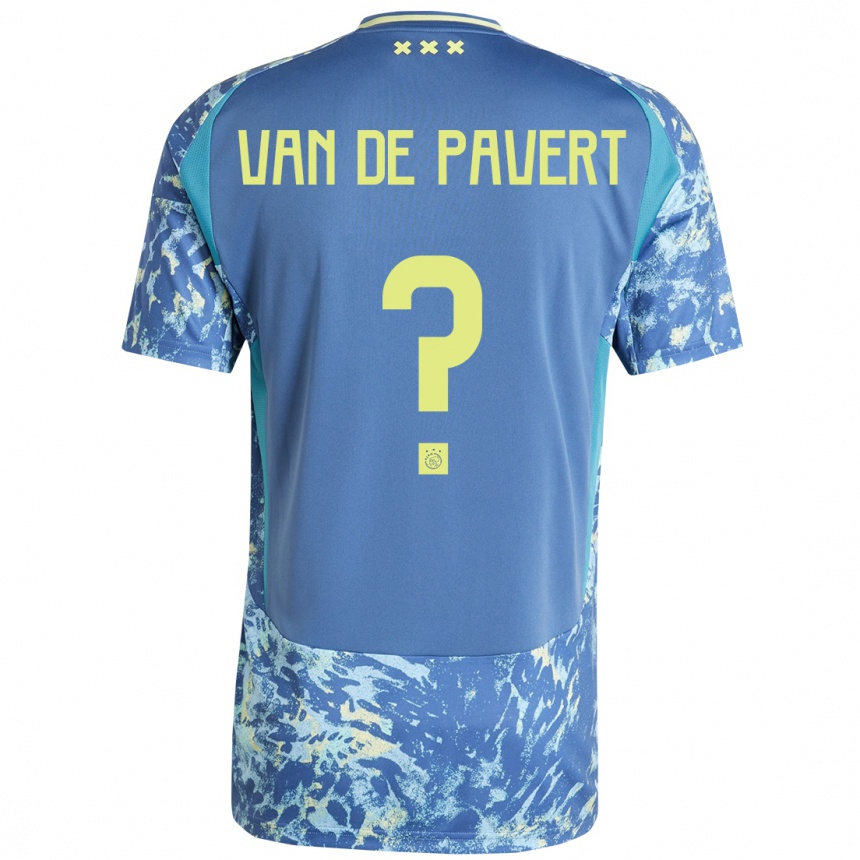 ילדים כדורגל Ryan Van De Pavert #0 אפור כחול צהוב הרחק ג'רזי 2024/25