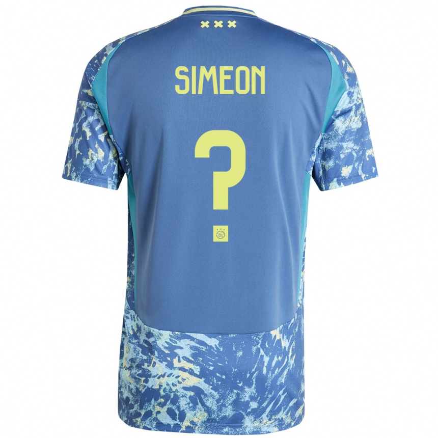 ילדים כדורגל Jeshurun Simeon #0 אפור כחול צהוב הרחק ג'רזי 2024/25