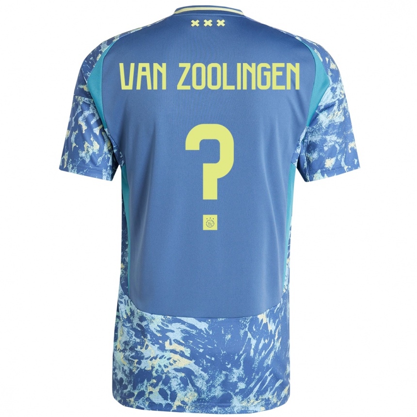 ילדים כדורגל Glenn Van Zoolingen #0 אפור כחול צהוב הרחק ג'רזי 2024/25