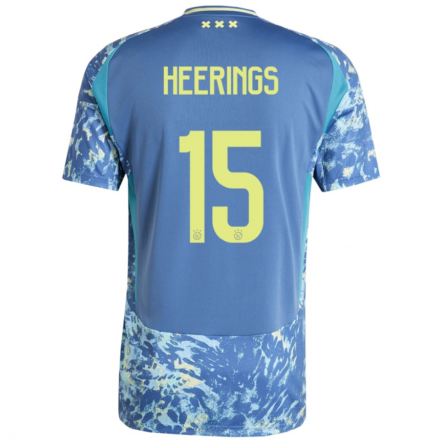 ילדים כדורגל Kai Heerings #15 אפור כחול צהוב הרחק ג'רזי 2024/25