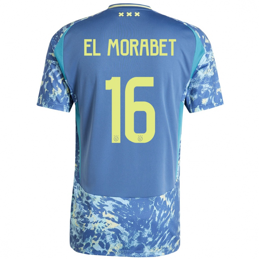 ילדים כדורגל Younes El Morabet #16 אפור כחול צהוב הרחק ג'רזי 2024/25