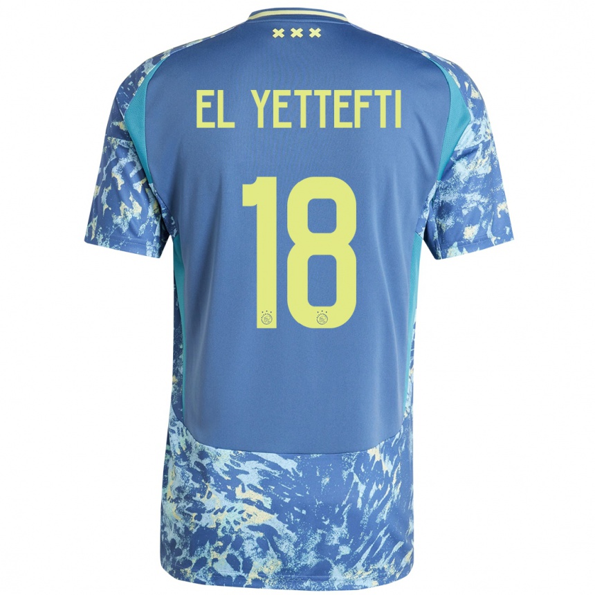 ילדים כדורגל Adil Amghar El Yettefti #18 אפור כחול צהוב הרחק ג'רזי 2024/25